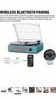 M49 Blue Vinyl Record Player Turntable Bluetooth 3 Speed Built-in Speakers Retr