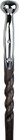 Working Black Hame Chrome Plated Handle Walking Stick With Twisted Ash Wood Shaf