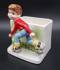 Super Cute Mcm Vintage Inarco Ceramic Roller Skating Boy Planter   e-4157 