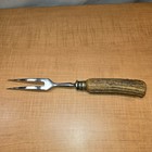 Stag Antler Handle Meat Carving Serving Fork 11  Brown   Bigelow Germany Vintage