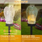 Solar Praying Angel Memorial Garden Stone Statue Grave Cemetery  Deco Waterproof