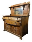 Antique Victorian Tiger Oak Sideboard  Beautifully Carved  Late 1800s