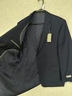 Michael Kors Suit Jacket Mens Size 44r Navy Blue Classic Fit Wool Blend Stretch