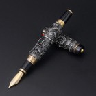 Jinhao Vintage Fountain Pen Double Dragon Playing Pearl  3d Embossed Pen  Gray
