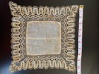 Antq  C1817 Handkerchief Handmade Flounders Bobbin Lace   Belgium   10 5 x10 5 