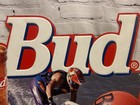 Vintage Budweiser Beer Jet Ski Sign Wave Runner Tin Metal 1994 Embossed
