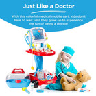Play Doctor Kit For Kids  Pretend Medical Station Set With  Mobile Cart