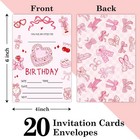 20 Pink Bow Birthday Invites Party Invitation Cards For Girls Kids Adults   