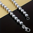 1pcs Women s 925 Sterling Silver 8mm Hollow Balls Beads 20  Chain Necklace