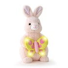 New Fao Schwarz 12  Glow Brights Bunny With Butterfly Plush Spring Easter