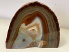 Polished Red brown Agate Geode Cut Base Freestanding Crystal Agate Slab Heavy 