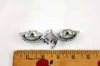 Vintage Art Deco Musi Rhinestone Shoe Clips Pair Silver Tone - Flaw