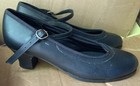 2  Black Leather Flamenco Shoes Size 4m Leather Upper And Sole