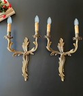 Pair Of Antique Bronze Wall Light From Italy