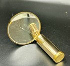 Vintage Gold Tone Metal Lipstick Holder And With Mirror Prong Set Rhinestones