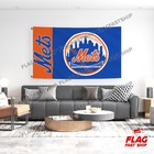 New York Mets Flag 3x5 Ft Banner Logo Grommets Man Cave Us Seller Free Shipping 