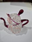 Vintage Mouse Teapot Spun Glass Art Hand Blown Glass Figurine 3 Inches Handmade