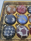 Vtg May Dept Store 12 Boxed Christmas Glass Ornament Set