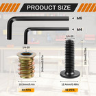 34 Sets 1 4-20 X 3 4 Furniture Screw Nut Threaded Inserts For Wood  Includes    