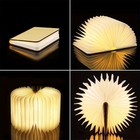 3d Folding Creative Led Night Light Usb Recharge Wooden Book Light Decor Bedroom
