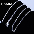 925 Sterling Silver Necklace 16 18 20 22 24 Inches Fine 1 5mm Box Chain