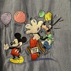 Vintage Disney Mickey   Friends Shirt Women L Blue Button Up Goofy Donald Minnie