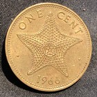 1966 Bahamas 1 Cent Nickel Brass Coin - Xf  extra Fine  Condition