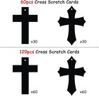 60pcs Scratch Cross Ornaments  Magic Art Color Craft Kit For Kids Scratch Party
