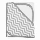 Gray Zigzag Organic Cotton Hooded Towel And Washcloth Set-newborn Boy girl Gift