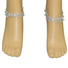 Anklet Payal Pair Foot Chain Bollywood Style Silver Stone Barefoot Jewelry Gift