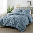  Pinch Pleat Comforter 79x90inch   3 Pieces 1 Pintuck Full Grayish Blue