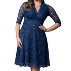 New Kiyonna Mademoiselle Lace Cocktail Dress Blue Size 2x Formal Party Evening