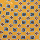 Eton Nwt 100  Silk Pocket Square In Yellow   Shades Of Blue Geometric Print