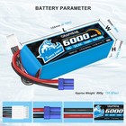 2x Yowoo 6s  6000mah Ec5 22 2v Graphene Lipo Battery For Rc Drone Airplane Truck