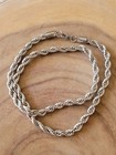 Stainless Steel Rope Chain Necklace Rope Chain Biker Necklace Silver Plated