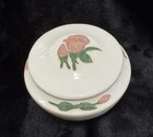 Vintage Cottagecore Trinket Box Porcelain Hand Made 1982 Embossed Roses Signed