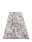 Runner Rug Distressed Medallion Oriental Modern Gray Black White Boho Farmhouse