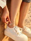 Initial Ankle Bracelets For Women Waterproof 14k Gold Plated Dainty Layered Figa