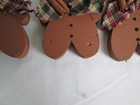 Lot Of 3 - 4  Wood Gingerbread Man Handmade Christmas Ornaments  Vintage Lot  s2
