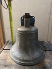 Antique Solid Brass Ship Bell  10    Nautical Maritime Salvage Wall Mt  W clapper