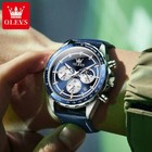 Waterproof Quartz Luminous Watch Olevs Luxury Business Date Men Strap Men s