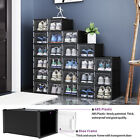Taus Xl 24pcs Shoe Box Stackable Shoe Storage Organizer Sneaker Container Black