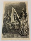1884 Magazine Engraving   Group Of Druse Women In Lebanon
