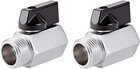 2 Pack Brass Mini Ball Valve 1 2  Npt Female X Male Thread Shut-off Valve