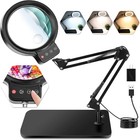 10x 30x Large Magnifying Glass With Light And Stand  5-inch Lighted Magnifier  7