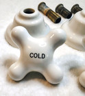 Vintage Porcelain Faucet Knob Set Hot Cold Waste Sink Salvage Cross Tub Antique