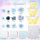  Graduation Cap Decorations Kits Included Faux Flowers 3d Butterfly Blue