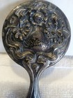 Embossed Victorian Hand Mirror  Sterling  Or Plated Chicago Vanity   Purse