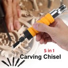 Electric Wood Carving Engraving Hand Chisel Tool Woodworking With Free 5 Chisels