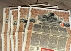 5 X   20 Chinese Reorganisation Gold Loan 1913 Bond Share With Coupons China